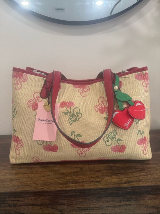 Juicy Couture Handbags - Juicy Couture Cherry Print Tote with Red Trim